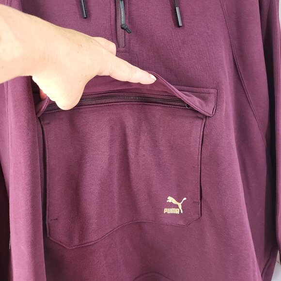 Puma Evo Hooded Womans Pullover Sweatshirt S Plum Size S NWT MSRP $70 - Picture 3 of 11